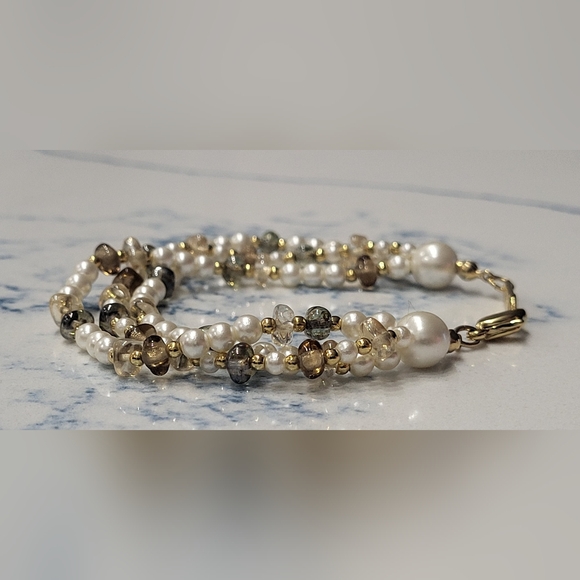 NAPIER faux pearl & multi beaded bracelet - Picture 3 of 5